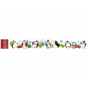 Window film without glue with glitter stripe with children's motifs penguins 59 x 7 cm