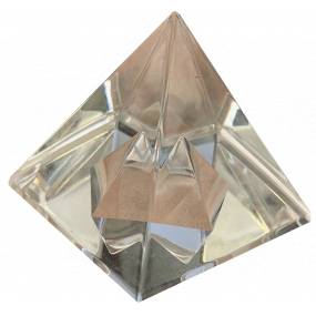 Glass pyramid in pyramid 50 mm crystal - glass paperweight