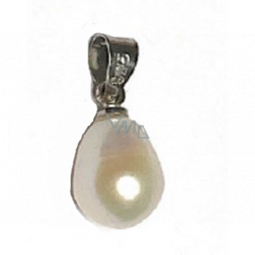 Pearl white natural pendant 1,1 cm 1 piece, symbol of femininity, brings admiration