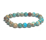 Jasper / Regalite Imperial Sea Sediment turquoise bracelet elastic mixed mineral, ball 8 mm / 16 - 17 cm