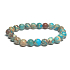 Jasper / Regalite Imperial Sea Sediment turquoise bracelet elastic mixed mineral, ball 8 mm / 16 - 17 cm