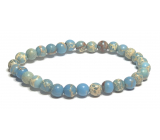 Jasper / Regalite Imperial sea sediment light blue bracelet elastic mixed mineral, ball 6 mm / 16 - 17 cm