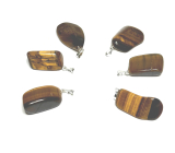 Tiger eye pendant natural stone 2,5 cm 1 piece, stone of sun and earth, brings luck and wealth