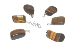 Tiger eye pendant natural stone 2,5 cm 1 piece, stone of sun and earth, brings luck and wealth