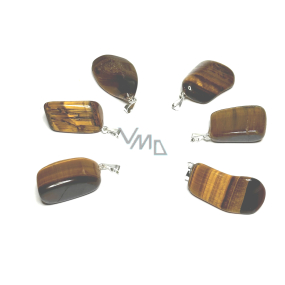 Tiger eye pendant natural stone 2,5 cm 1 piece, stone of sun and earth, brings luck and wealth