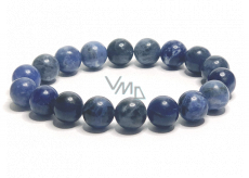Sodalite bracelet elastic natural stone, ball 10 mm / 16 - 17 cm, stone communication