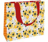 Nekupto Gift paper bag 23 x 17,5 x 10 cm Orange flowers