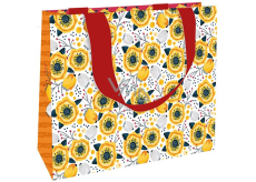 Nekupto Gift paper bag 23 x 17,5 x 10 cm Orange flowers