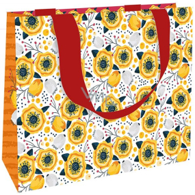 Nekupto Gift paper bag 23 x 17,5 x 10 cm Orange flowers