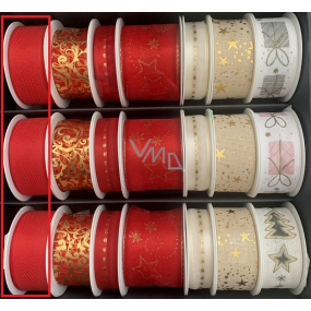 Nekupto Fabric Christmas ribbon Red 25 mm x 2,5 m