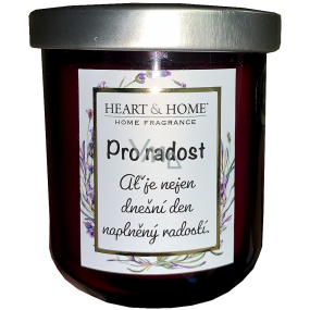 Heart & Home Sweet cherry soy scented candle with inscription For Joy 110 g