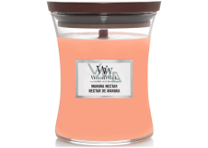 WoodWick Manuka Nectar scented candle with wooden wick and lid glass medium 275 g