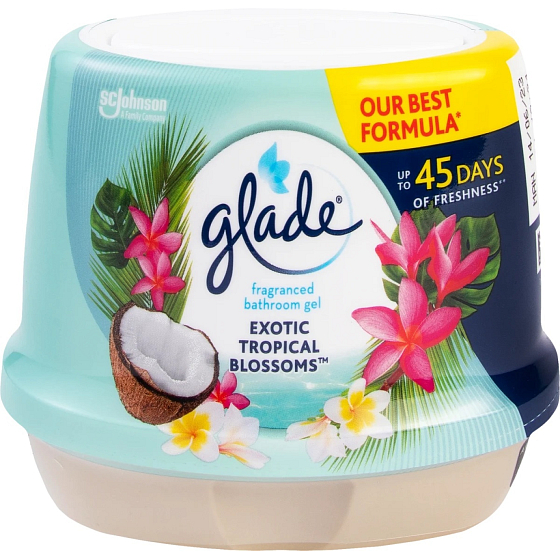 Glade Exotic Tropical Blossoms Scented Gel for Bathroom, 180 g