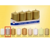 Lima Smooth Metallic Silver Candle Cylinder 40 x 70 mm 4 pieces