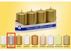 Lima Candle smooth metal silver cylinder 40 x 70 mm 4 pieces