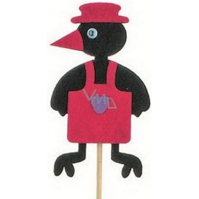 Crow in apron pink recess 7 cm + skewers 15 cm