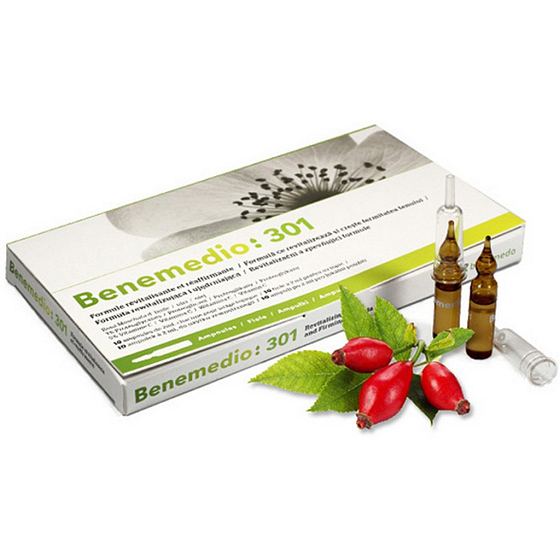 Benemedio 301 Rejuvenating Serum with Vitamin C for the face and décolleté 10 ampoules 2ml