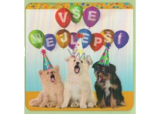 Albi 3D Envelope Greeting Card Dogs Happy Birthday 15.5 x 15.5 cm