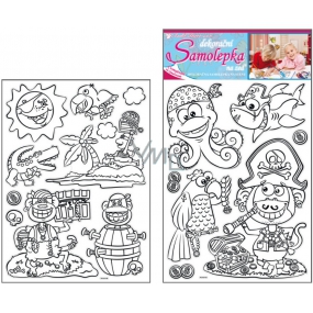 Wall stickers pirates for coloring 2 sheets 35 x 25.5 cm