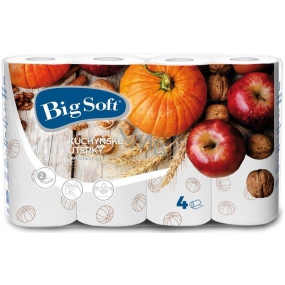 Big Soft Autumn paper kitchen towels with print 2 ply 4 pieces