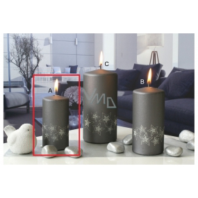 Lima Starlight candle gray / silver cylinder 50 x 100 mm 1 piece