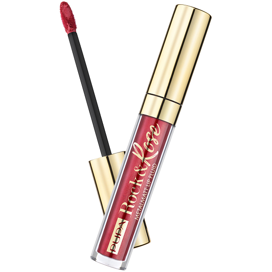 Pupa Rock & Rose Matt Lip Fluid liquid metallic lipstick 001 Insolent Red 3 ml