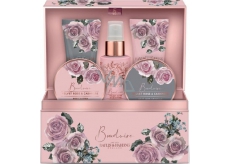 Baylis & Harding Boudoire Velvet Rose and Cashmere Body Spray 100 ml + body butter 100 ml + bath salt 100 g + shower cream 50 ml + washing gel 50 ml + jewelry box, cosmetic set