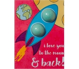Bomb Cosmetics Love The Moon & Back Sparkling greeting card with ballistics 40 g