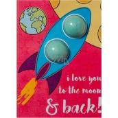 Bomb Cosmetics Love The Moon & Back Sparkling greeting card with ballistics 40 g