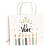 Angel Gift paper bag 23 x 18 x 10 cm birthday gold embossed candles size M
