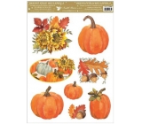 Window foil without glue autumn four large pumpkins 30 x 42 cm