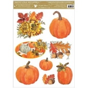 Window foil without glue autumn four large pumpkins 30 x 42 cm