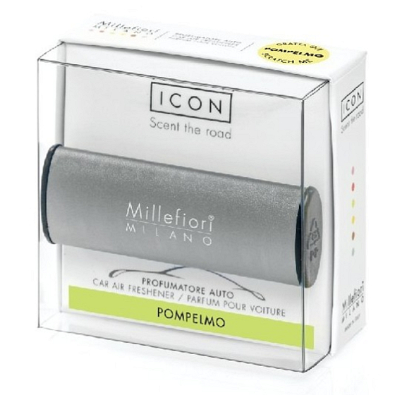 Millefiori Milano Icon Pompelmo - Grapefruit car fragrance Metallo anthracite matt smells up to 2 months 47 g