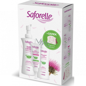 Saforelle Gentle cleansing gel for intimate and whole body hygiene 100 ml + Ultra gentle cleansing foam 250 ml + cream 40 ml + bag, cosmetic set