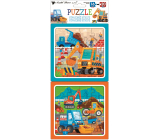 Baby Genius Puzzle Building machines 15 x 15 cm, 16 and 20 pieces, 2 pictures