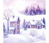 Nekupto Christmas gift cards Snowy houses 6.5 x 6.5 cm 6 pieces