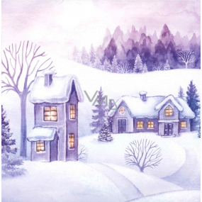 Nekupto Christmas gift cards Snowy houses 6.5 x 6.5 cm 6 pieces