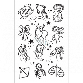 Tattoo decals Zodiac black 13 x 8,5 cm