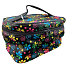 Cosmetic bag Black with flowers 18,5 x 11 x 11 cm