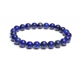 Lapis lazuli bracelet elastic natural stone, ball 8 mm / 16-17 cm, harmony stone