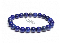 Lapis lazuli bracelet elastic natural stone, ball 8 mm / 16-17 cm, harmony stone