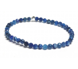 Kyanite blue facet bracelet elastic natural stone, ball 4 mm / 16-17 cm, stone link