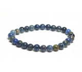 Dumortierite bracelet elastic natural stone, ball 6 mm / 16 - 17 cm, youth in the heart