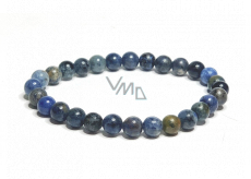 Dumortierite bracelet elastic natural stone, ball 6 mm / 16 - 17 cm, youth in the heart