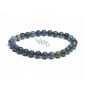 Dumortierite bracelet elastic natural stone, ball 6 mm / 16 - 17 cm, youth in the heart