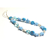 Anti-lost mobile phone pendant with beads, smiley face, stars, circumference 26,5 cm