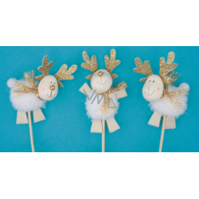 Reindeer with golden horns plush plug 10 cm + skewers 1 piece different types