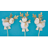Reindeer with golden horns plush plug 10 cm + skewers 1 piece different types