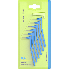 Spokar XML Interdental Brushes, Size 0.6 mm, 6 pcs