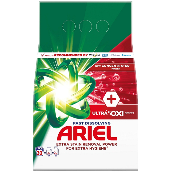 Ariel Ultra Oxi Effect washing powder for stain removal and extra hygiene 30 doses 1.65 kg